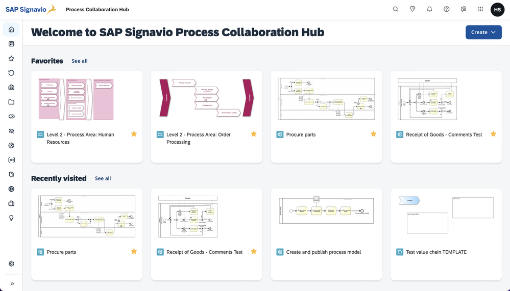 New user interface – SAP Signavio Process Collaboration Hub
