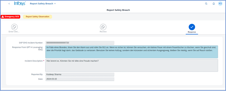 Voice enabled real-time safety observations reporting & analysis by Infosys