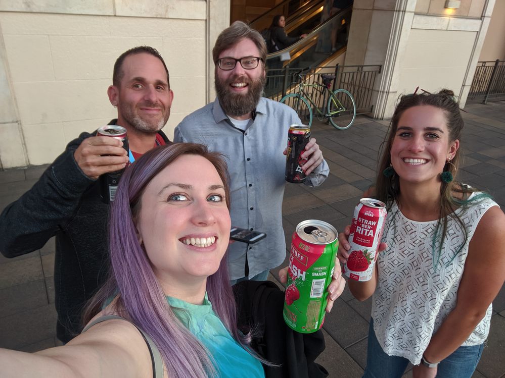 A celebration drink on the Las Vegas strip  after successfully delivering sessions and educational contentwith Meredith Hassett, Rich Heilman and Tom Jung