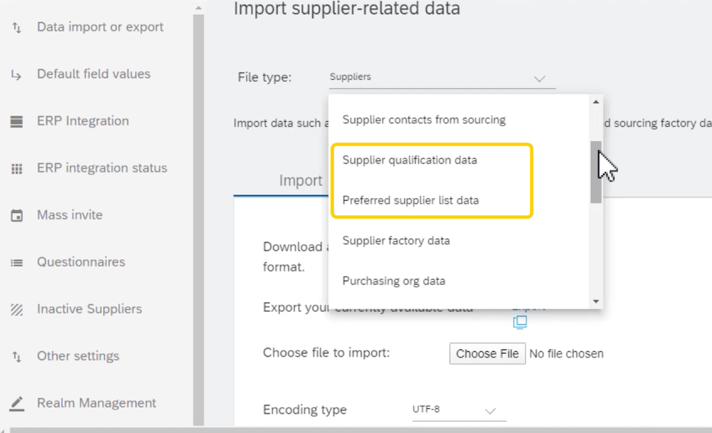 Import qualified and preferred supplier data in Guided Buying