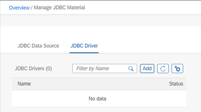 JDBC Driver upload