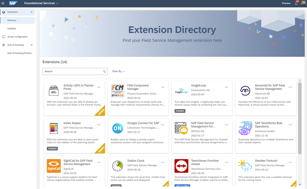 Extension Directory