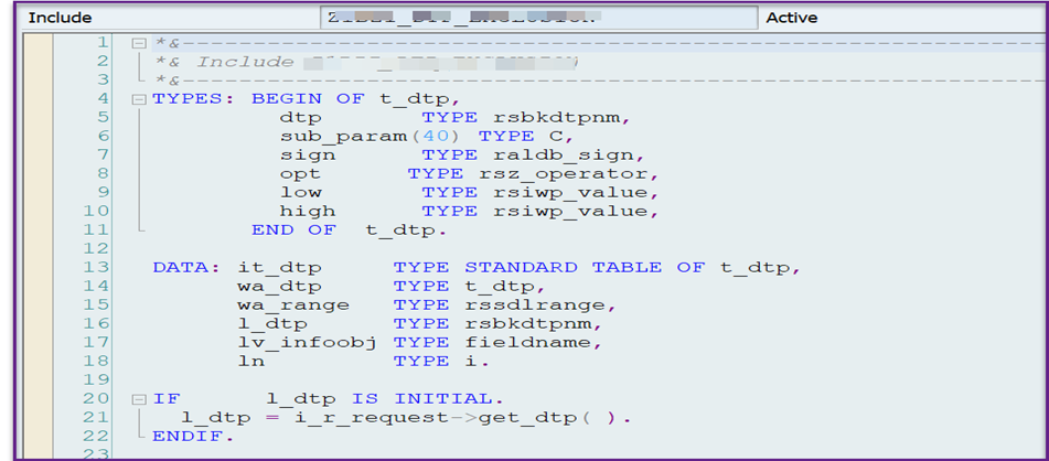 Screenshot10 : Sample ABAP code