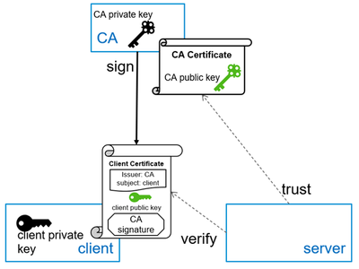 Server trusting CA and verifying client certificate