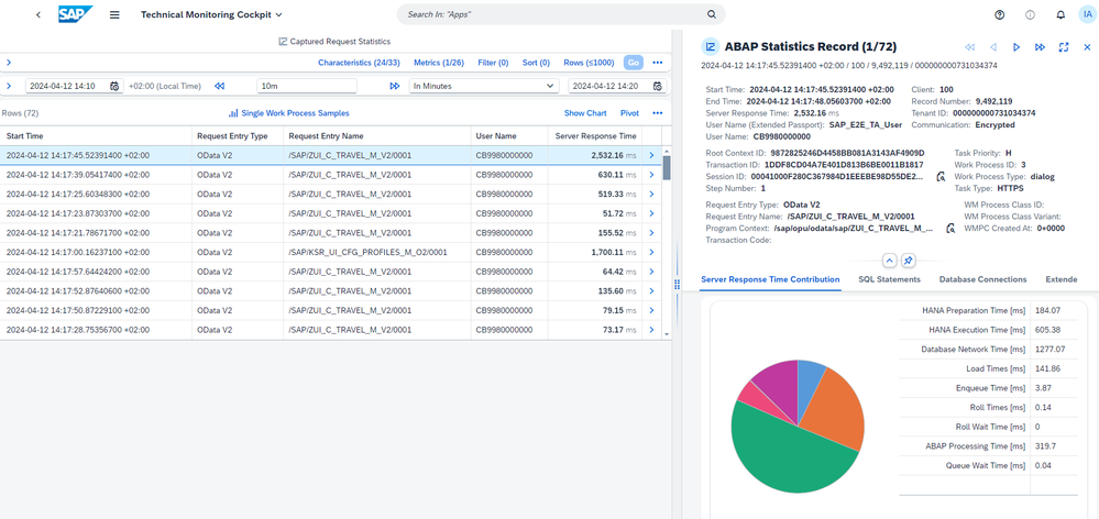 Analyze ABAP statistics records in detail